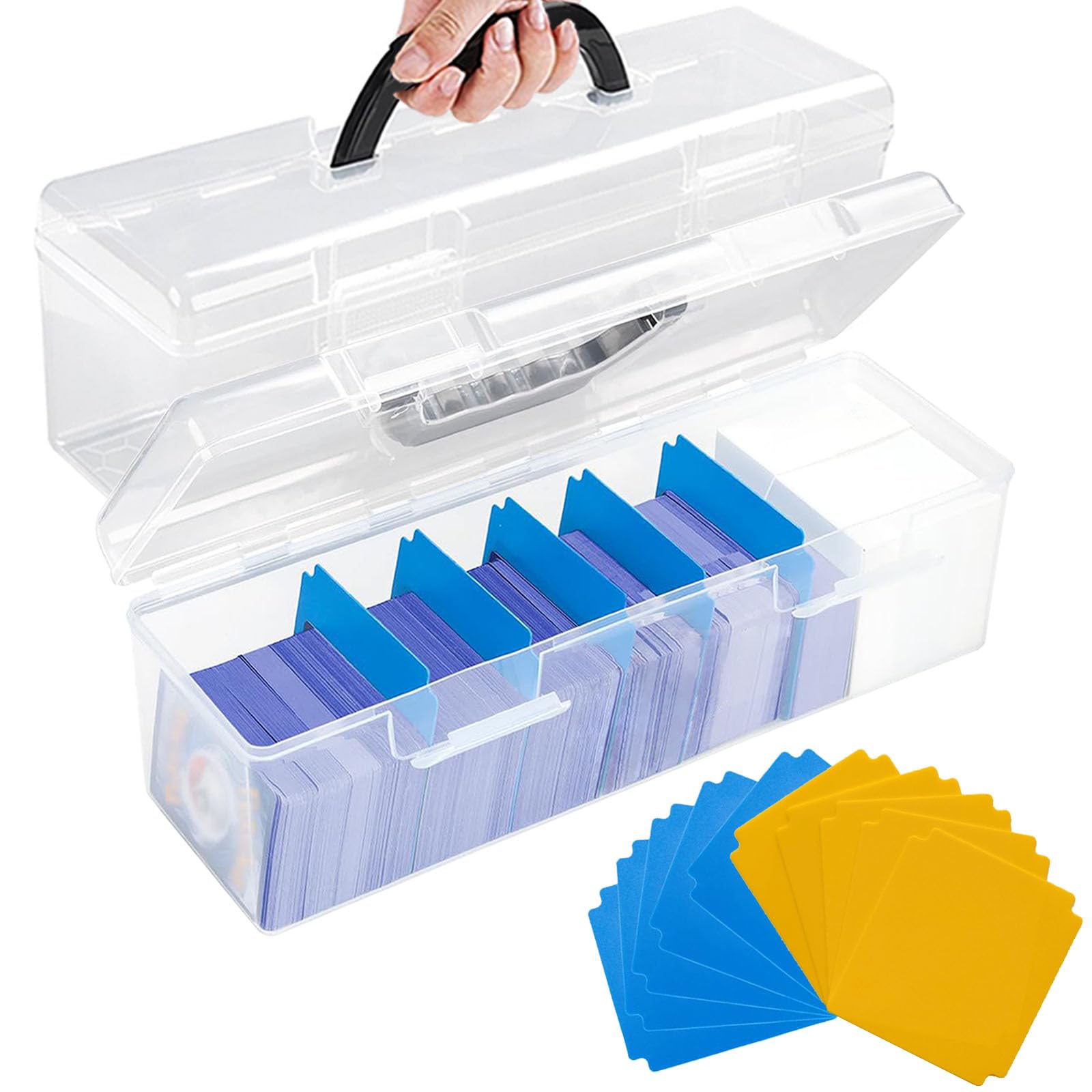 Amazon.co.jp: Yoimize ロングカードボックス 10枚仕切り板付き 手持ち