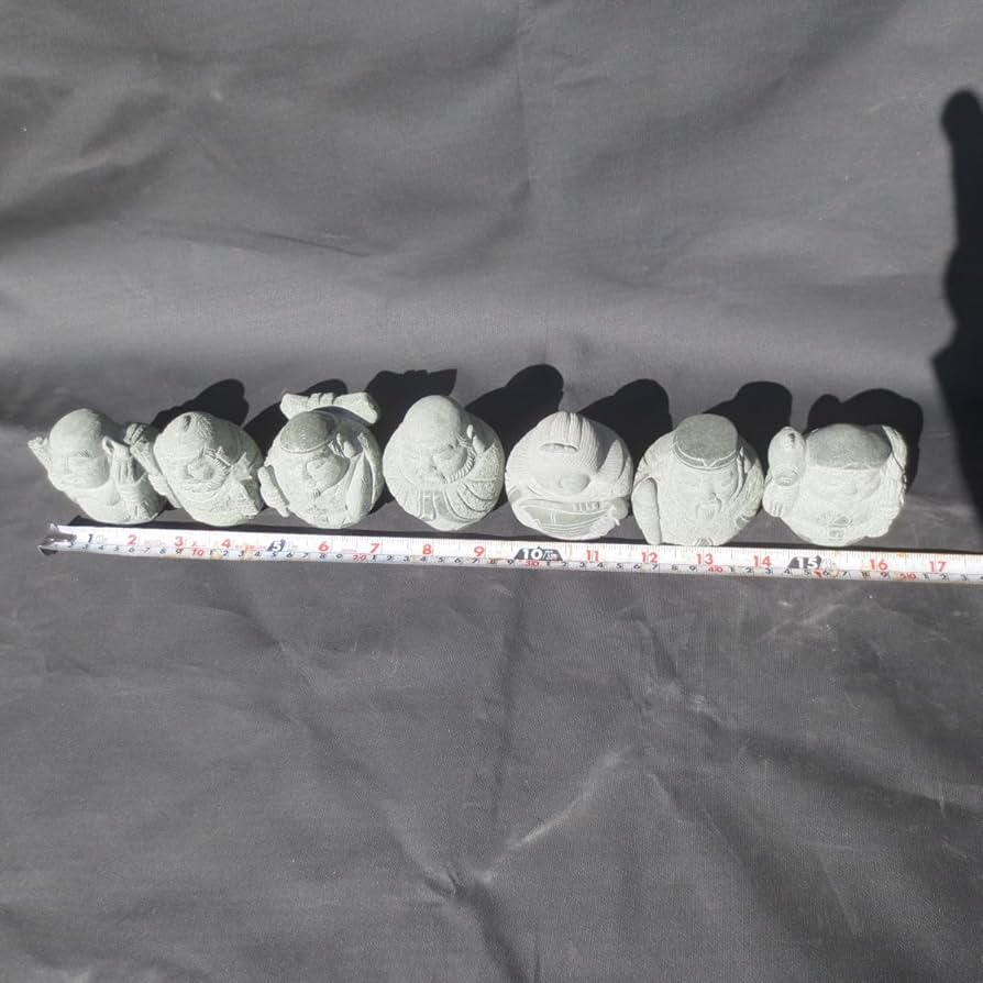 専用です縁起物 みかげ石 御影石 七福神 美品 2体 天然御影石彫刻