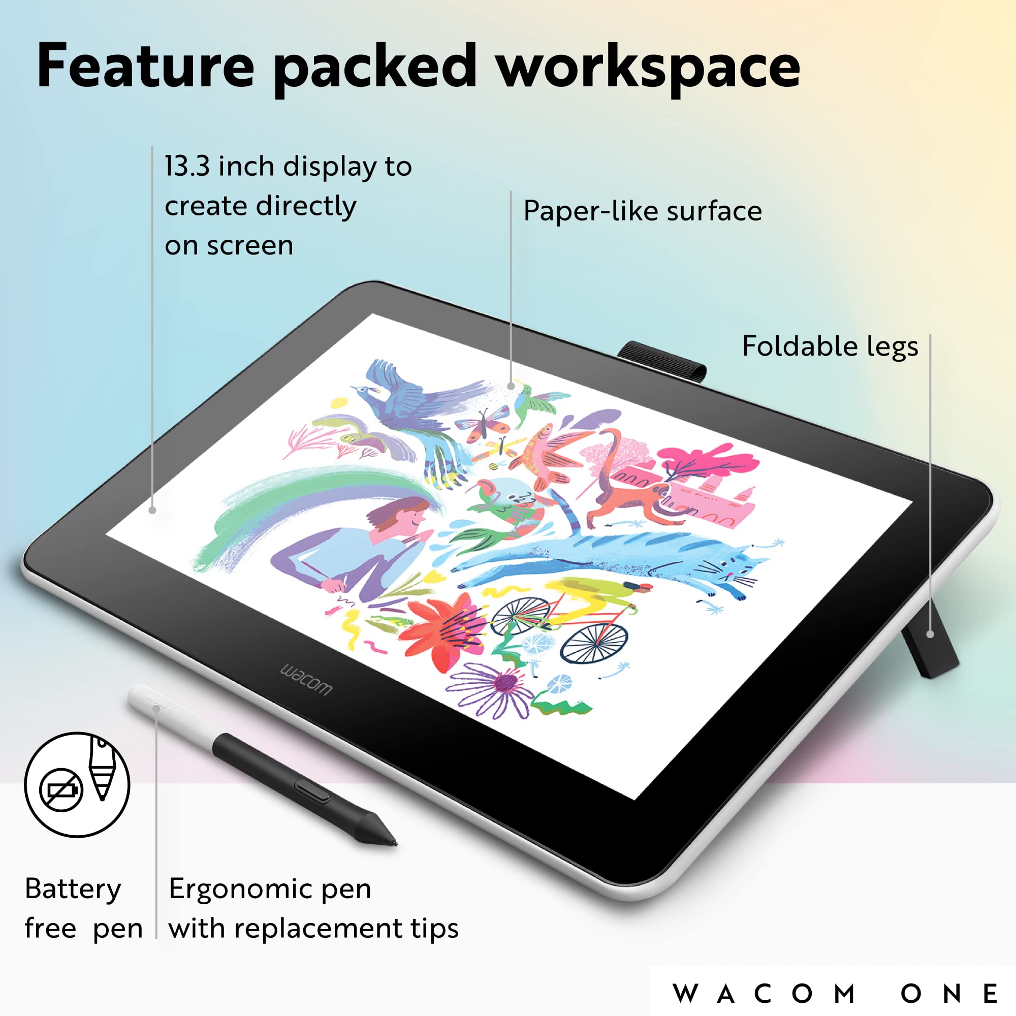 Amazon.com: Wacom One HD Creative Pen Display, Drawing Tablet with