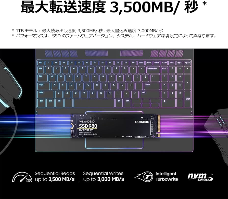 Amazon.co.jp: Samsung 980 1TB PCIe Gen 3.0 ×4 NVMe M.2 最大 3,500