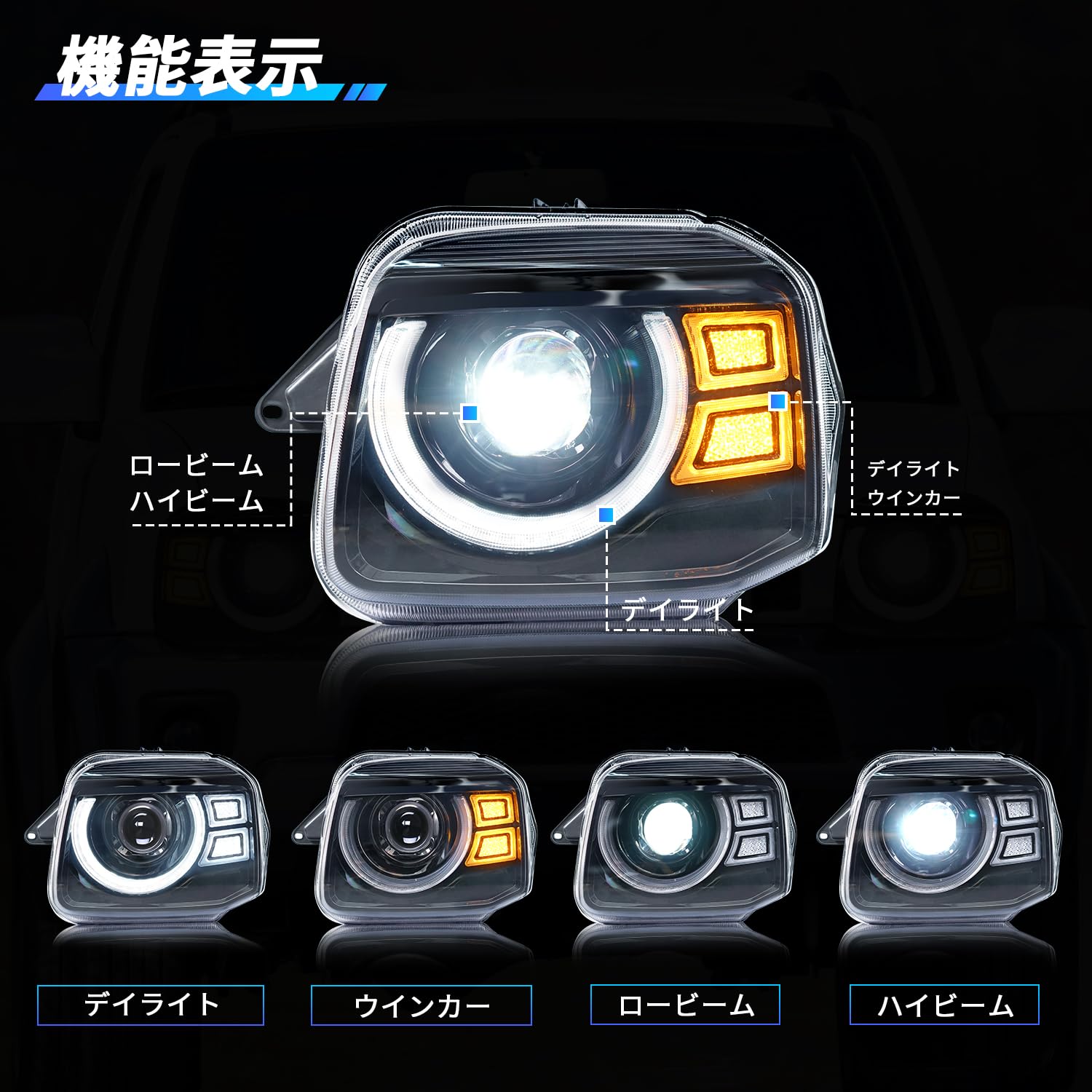 Amazon | YUANZHENGスズキ ジムニー JB23型 ヘッドライト 3代目