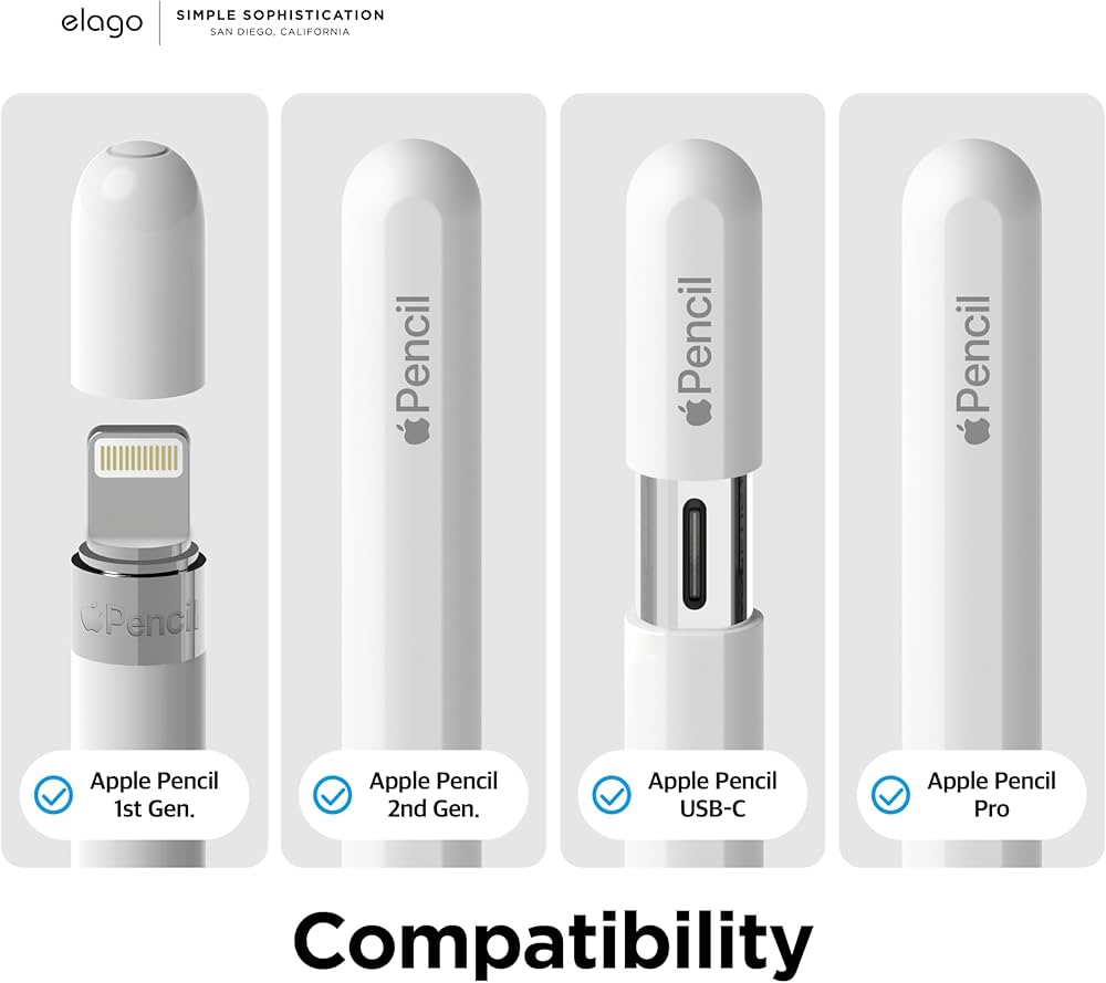 elago [4'lü Paket] Apple Pencil Pro, Apple Pencil (1. ve 2. Nesil