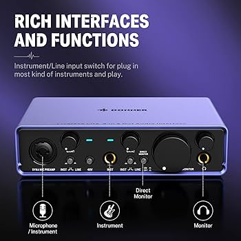 Amazon.com: Audio Interface Donner Livejack Lite 2 In 2 Out, USB
