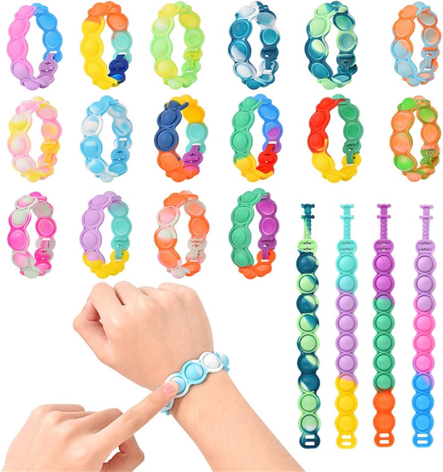 Amazon | フィジェットブレスレット プッシュポップ スクイーズ