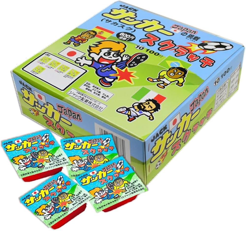 Amazon.co.jp: サッカースクラッチ 160個 ジャック製菓 駄菓子