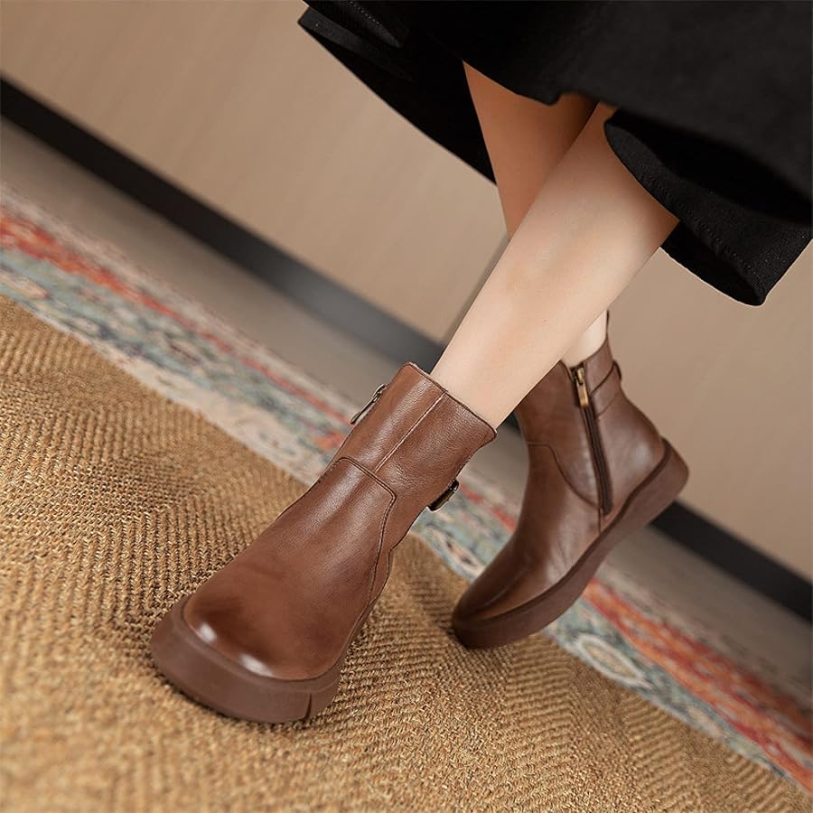 Amazon | [XYJP] エンジニアブーツ ブラウン レディース 疲れない 歩き