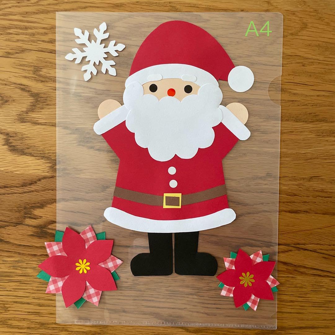 Amazon.co.jp: 壁面飾り サンタクロース ポインセチア クリスマス 冬