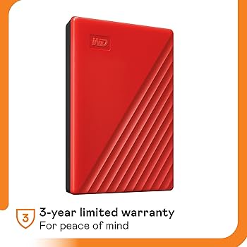 Amazon.com: WD 2TB My Passport, Portable External Hard Drive, Red