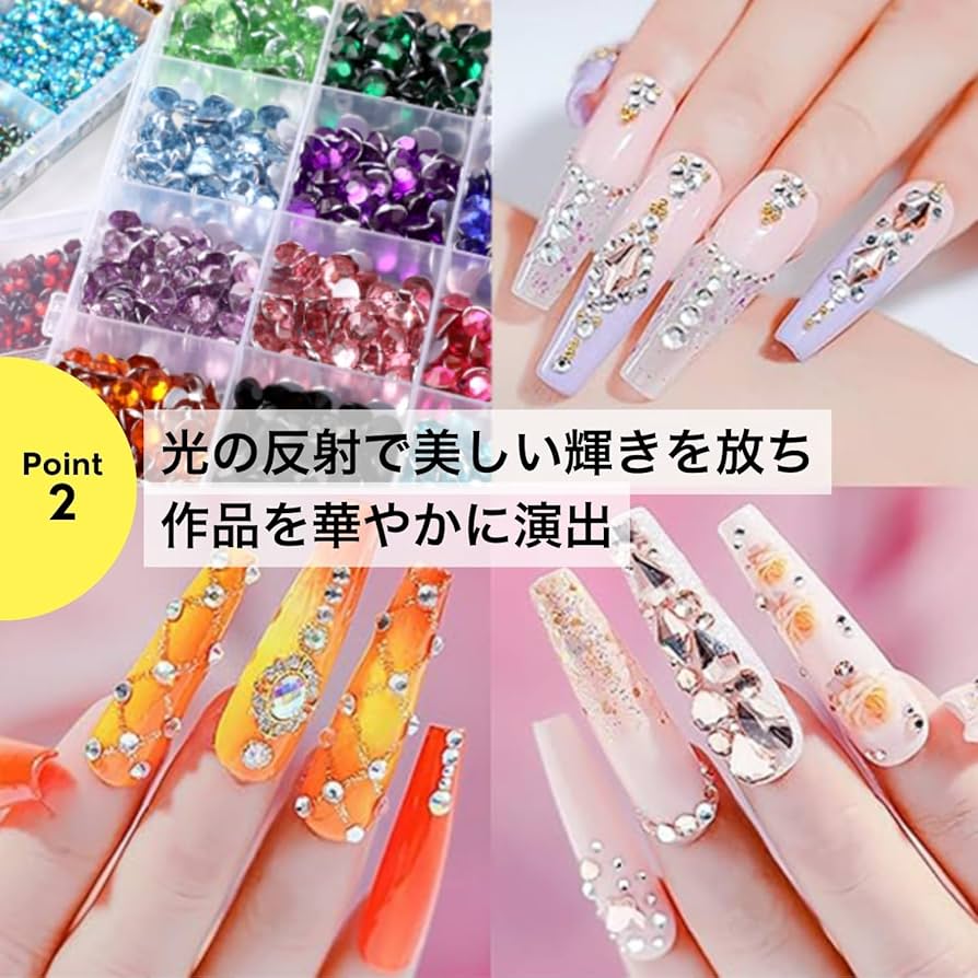 Amazon.co.jp: ラインストーン ネイルパーツ デコ D.キャンディカラー