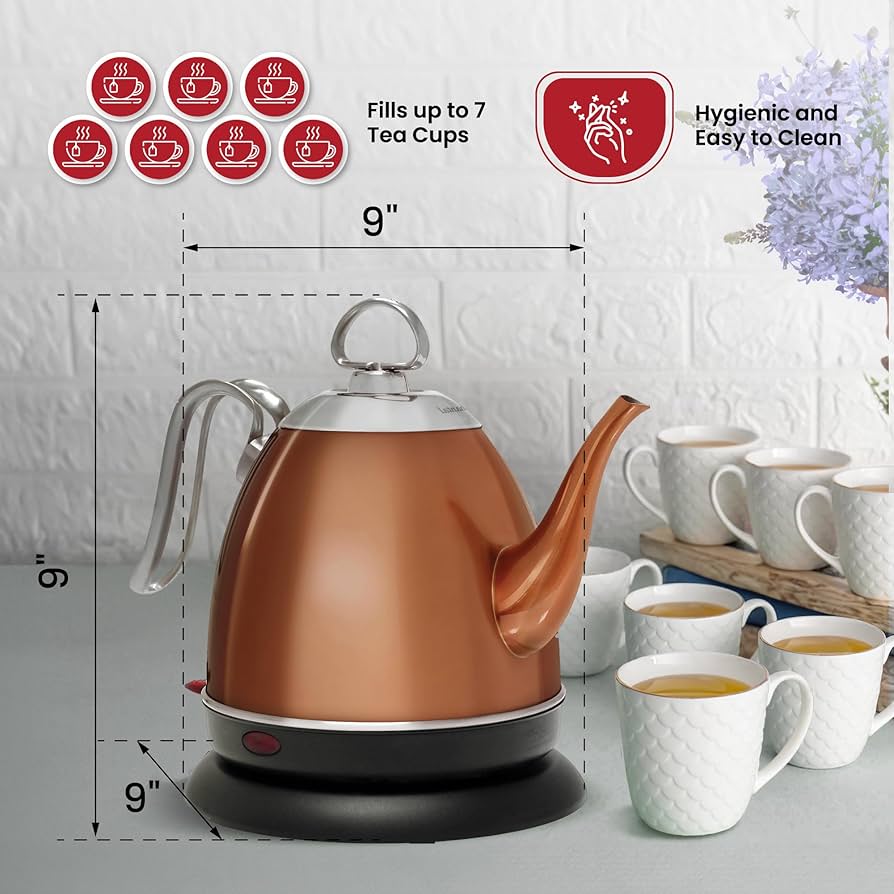 Amazon | Chantal Mia 電気ケトル 32オンス (銅) | CHANTAL (シャン