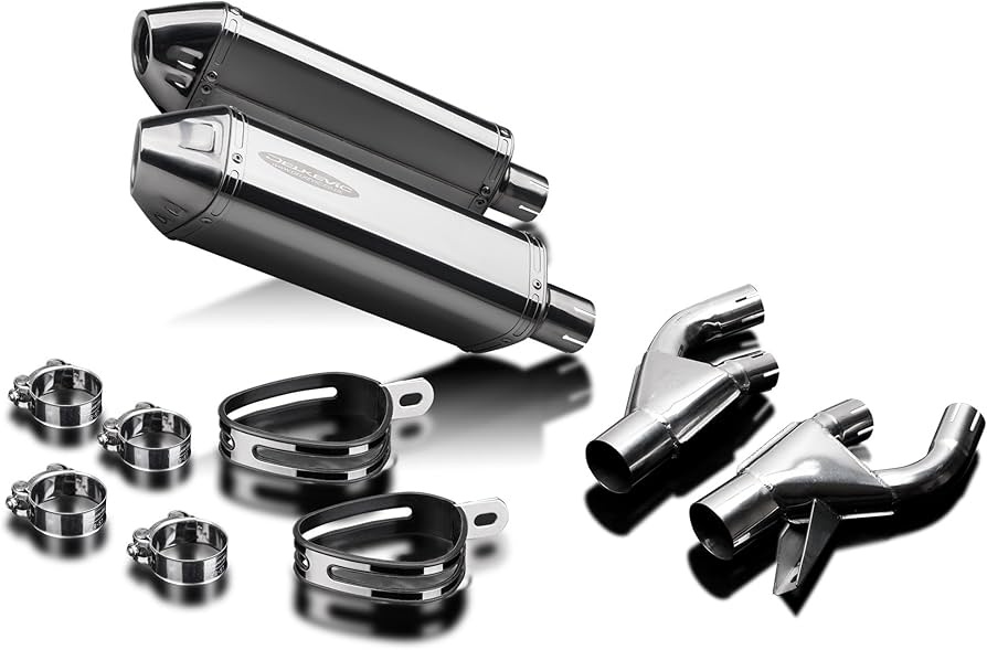 Amazon | DELKEVIC スリップオンステンレストライオーバルマフラー