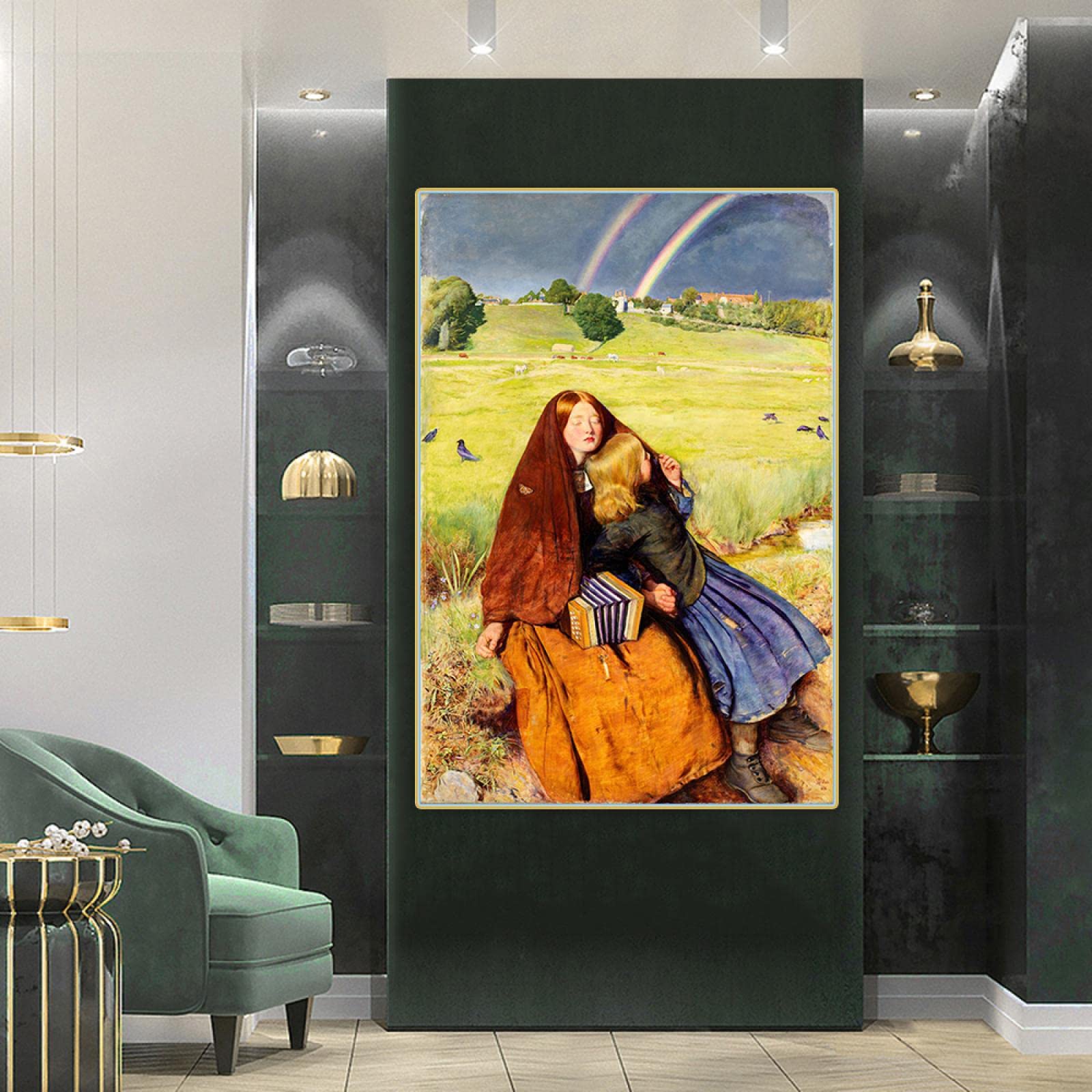 キャンバス油絵専用旅をするサフォーク羊岩山を越えて小さめキャンバス