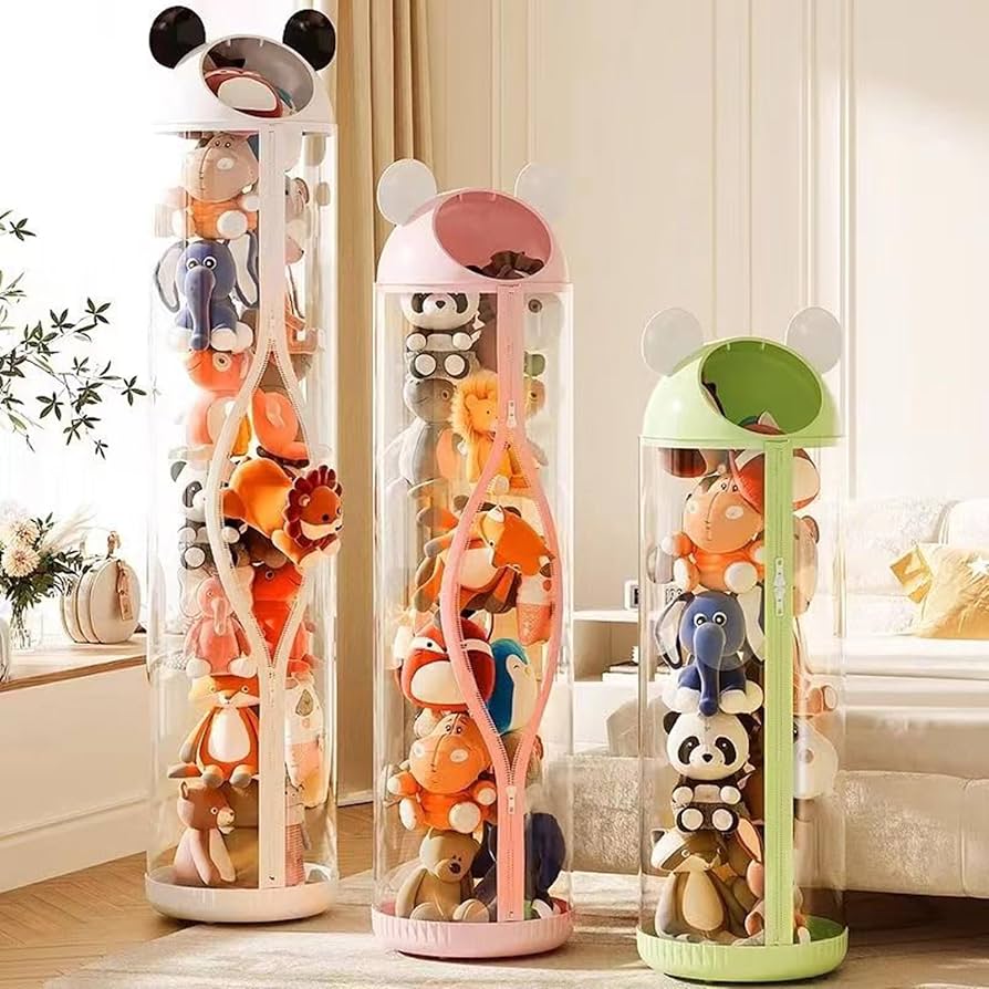 Amazon｜MeetAll ぬいぐるみ収納ケース ジッパー付き ぬいぐるみ収納桶