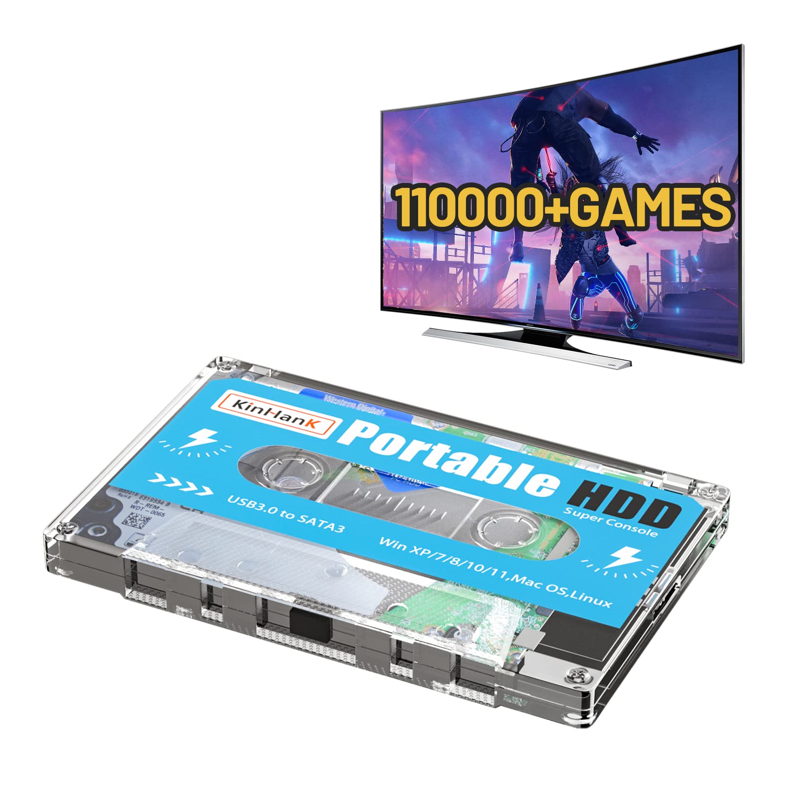 Amazon.com: Kinhank 500G HDD Portable Game Drive Built-in 110,000+