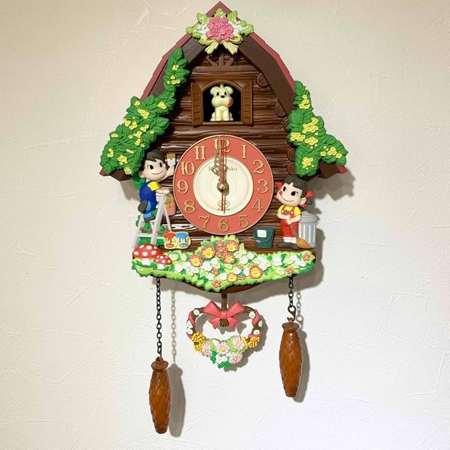 Amazon.co.jp: 不二家 ペコちゃん ポコちゃん 振り子時計 掛け時計