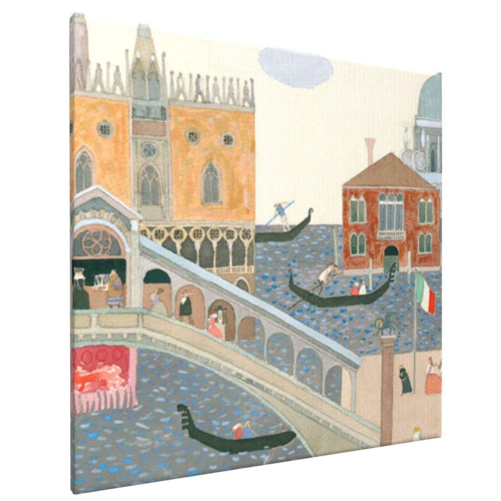 新品】安野光雅「ベニスの船着場」ポスター 複製画 額付 新品】安野
