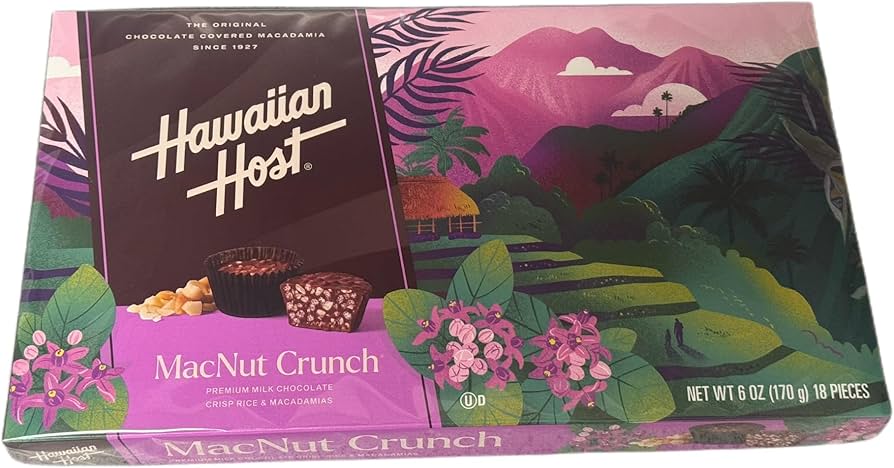 Amazon.com : Hawaiian Host MacNut Crunch Milk Chocolate Covered