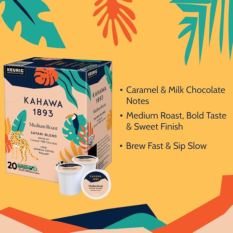 Amazon.com : Kahawa 1893 Medium Roast Coffee K-Cup Pods Safari