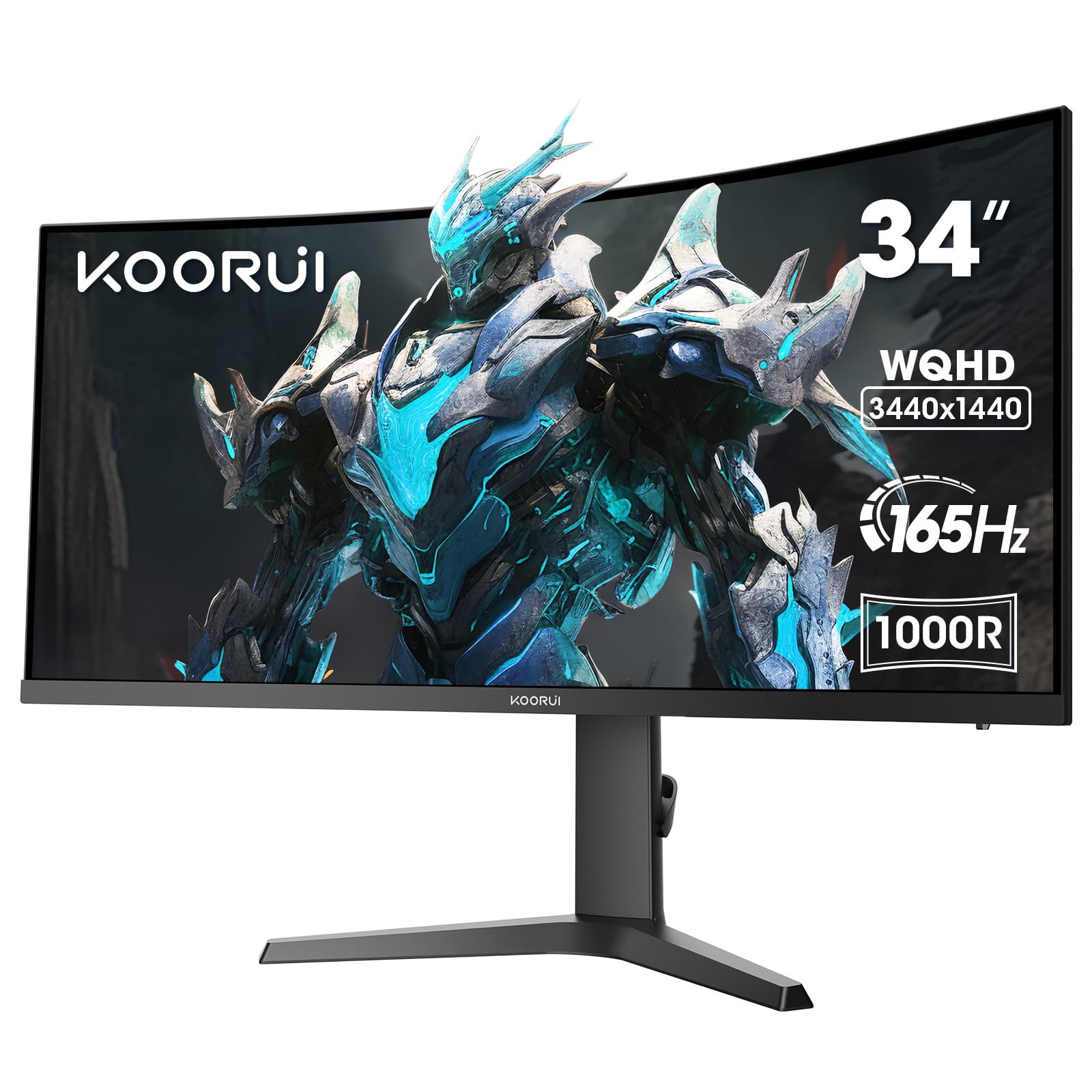 KOORUI 34 Inch Ultrawide Curved Gaming Monitor, 165Hz, WQHD 1440P