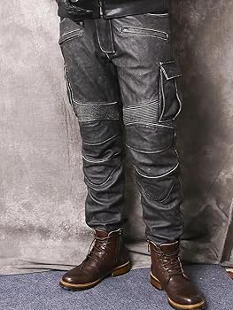 Amazon.co.jp: [CHEJI] バイク用レザーパンツ 本革パンツ 牛革パンツ