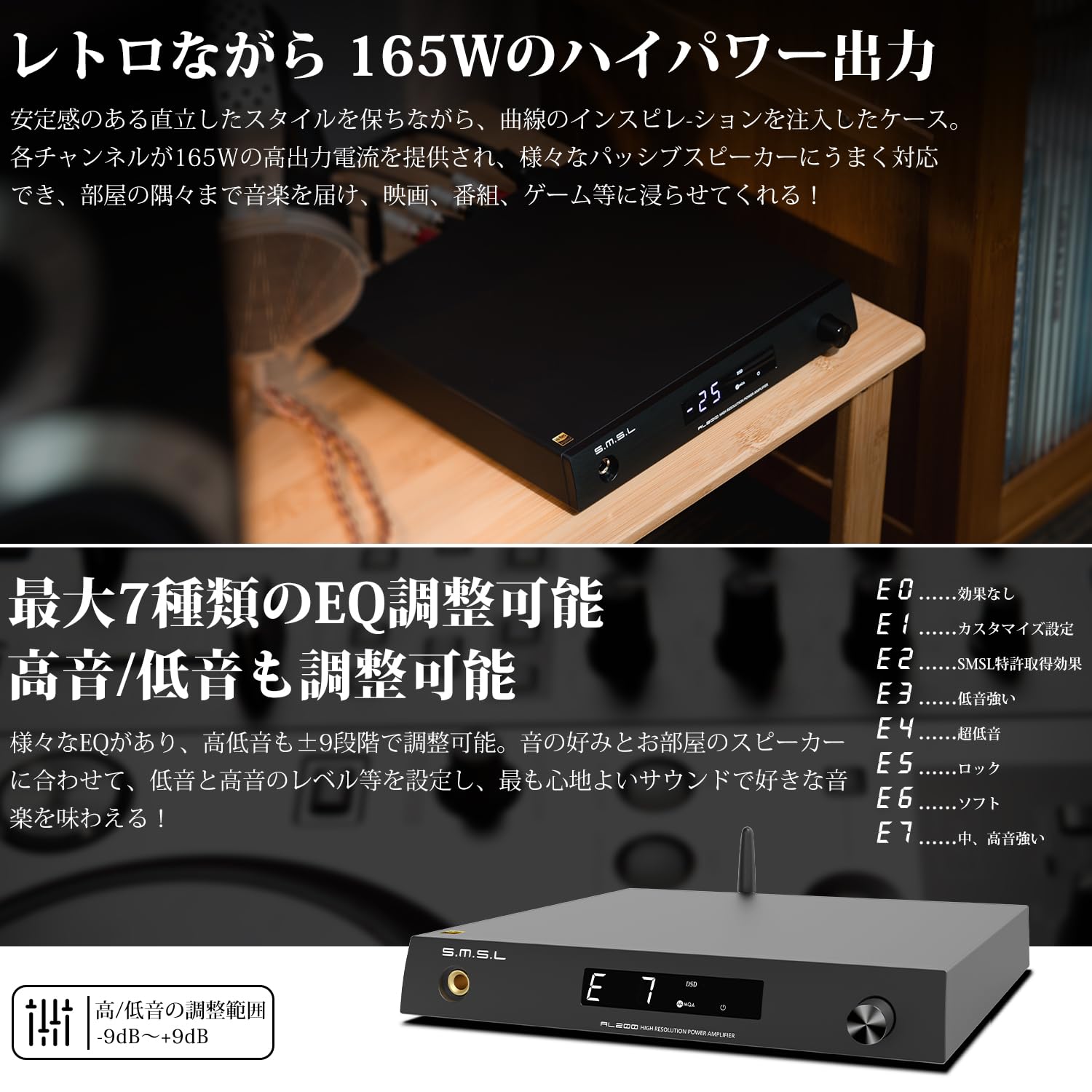 Amazon.co.jp: S.M.S.L AL200 Bluetooth パワーアンプ HI-FI ステレオ