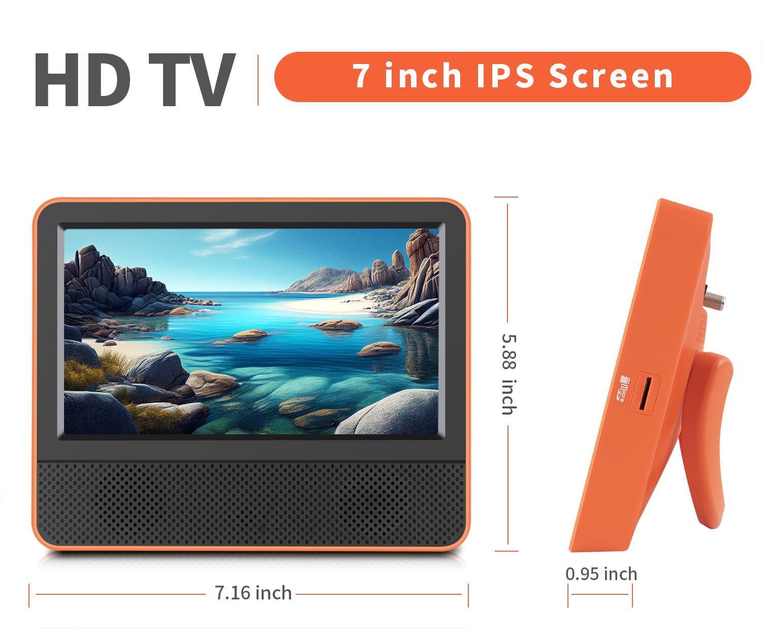 Amazon.com: Jexiop 7inch Portable TV,Small tv with ATSC Tuner