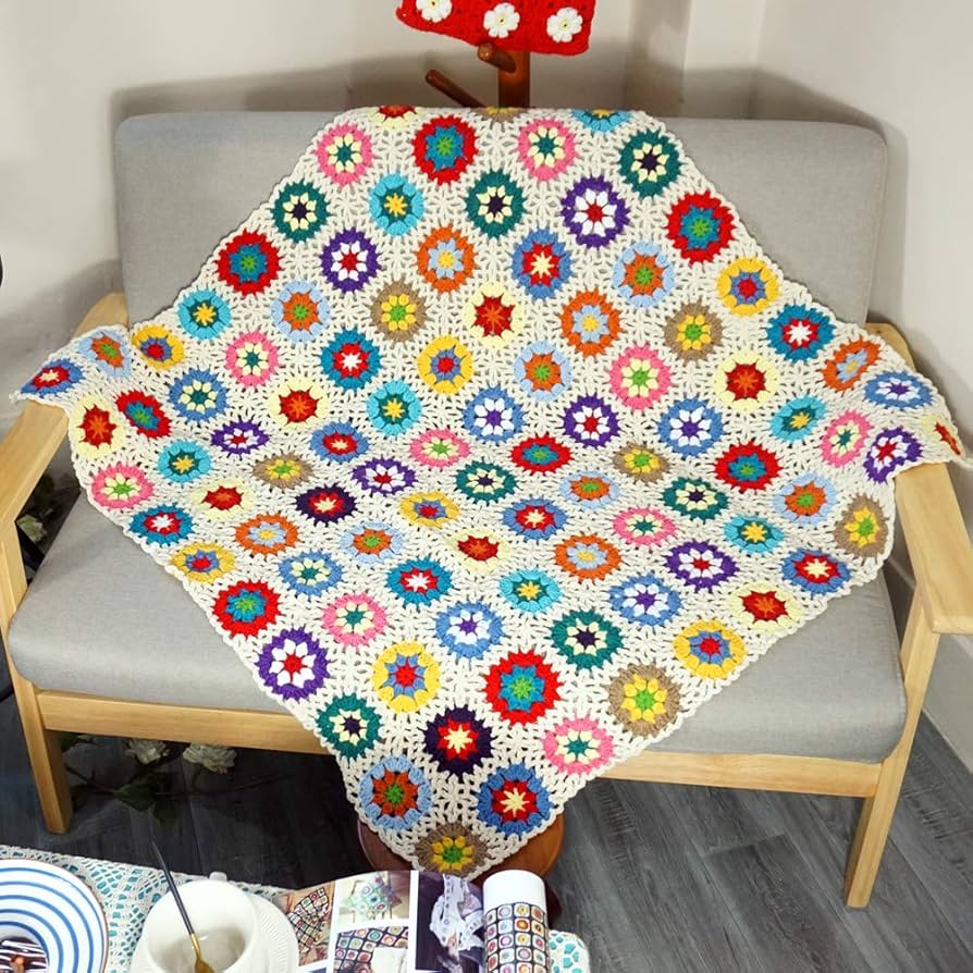 Amazon｜ハンドメイド グラニー スクエア かぎ針編み スロー