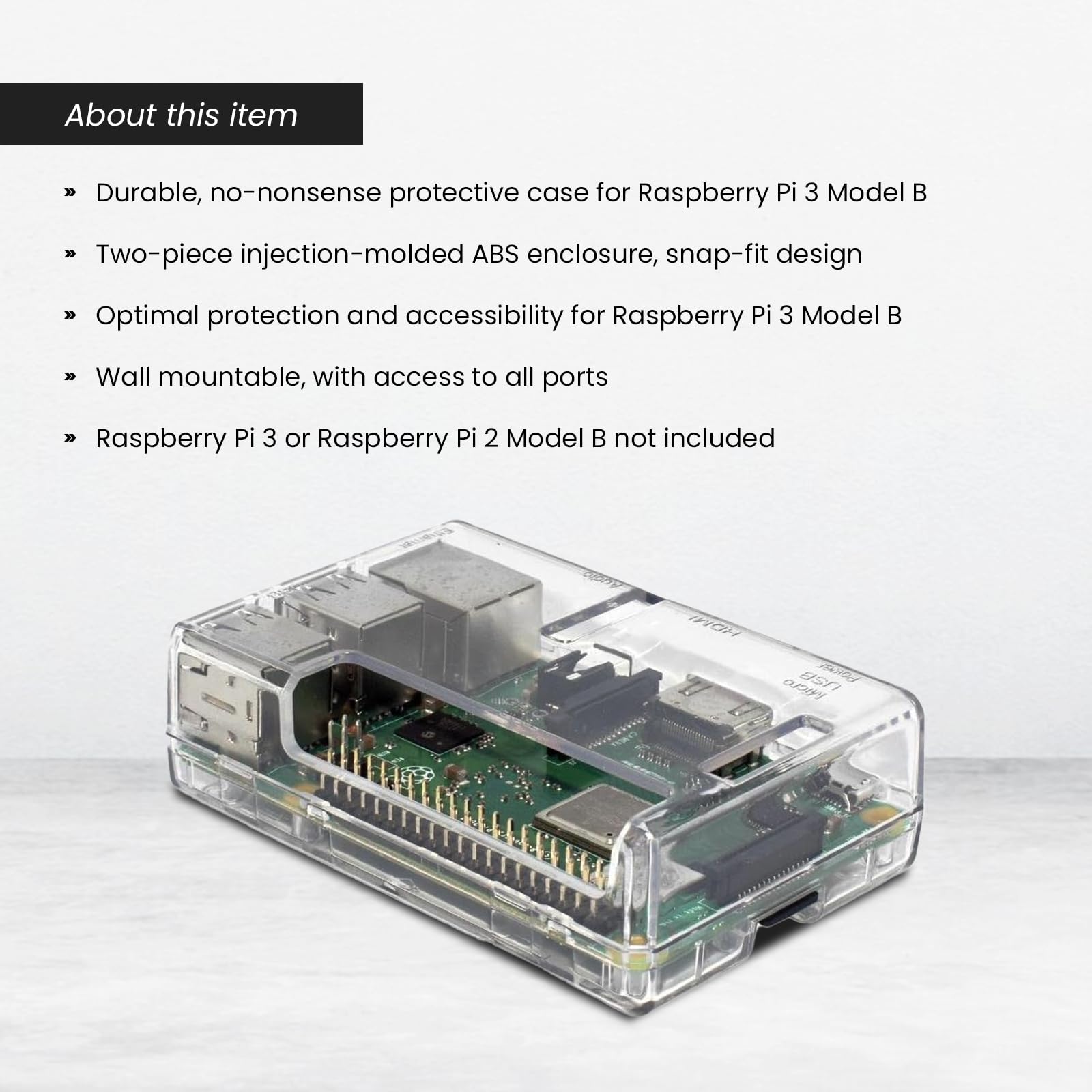 Amazon.com: sb components Raspberry Pi 3 Model B+ Transparent Case
