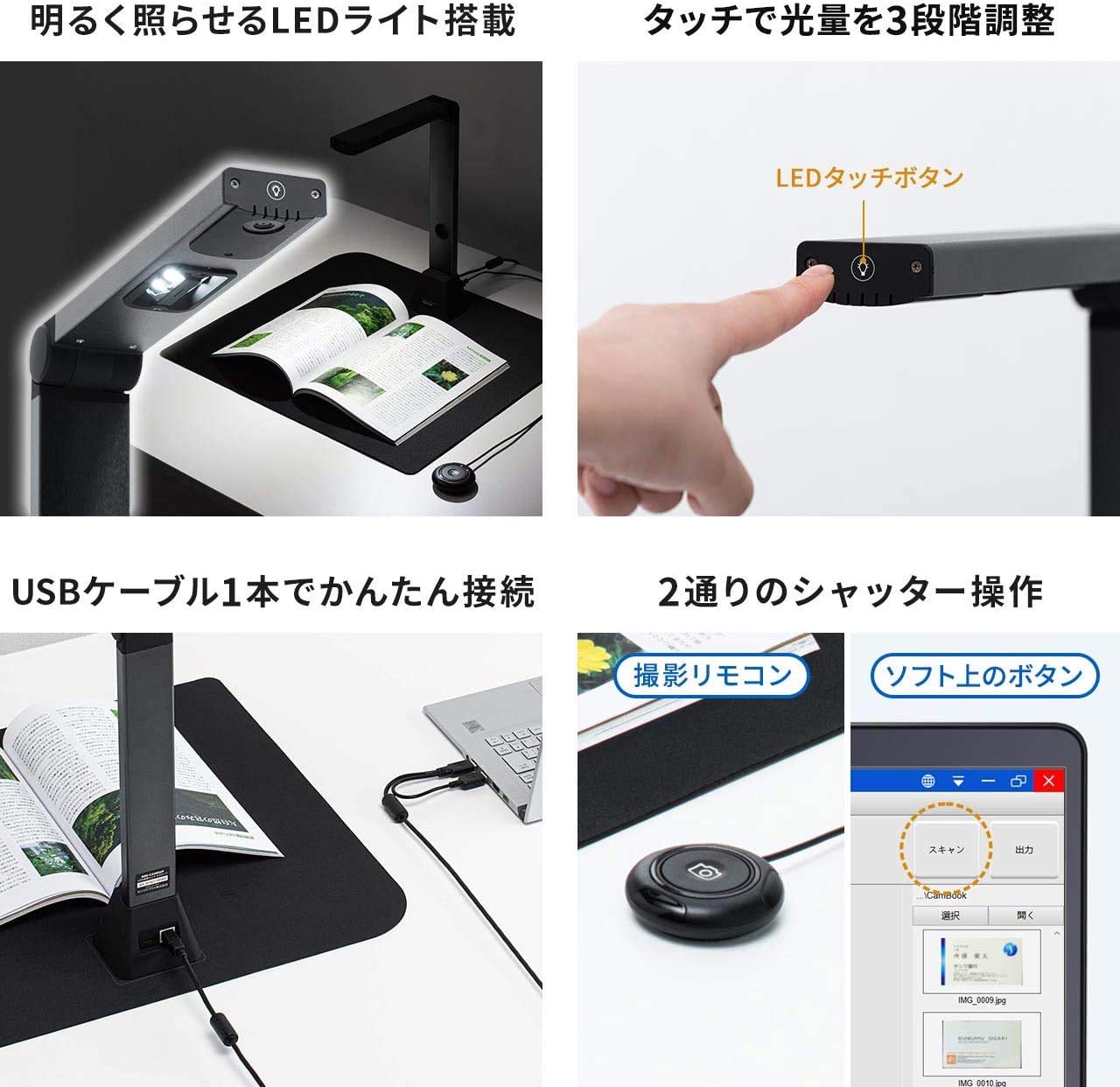 Amazon | サンワダイレクト スキャナー USB書画カメラ 【Zoom/Skype