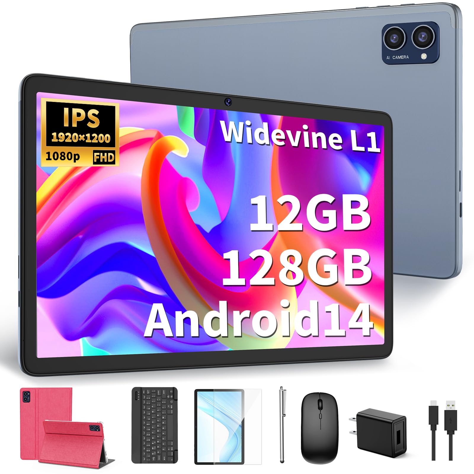 Amazon.com: JJGJ Tablet Android con teclado, tableta Android 14 de