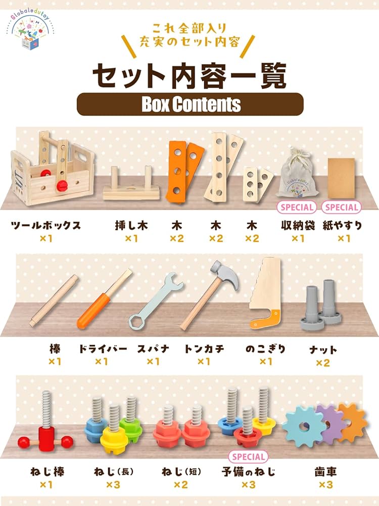 Amazon | 【木製】大工さんキット モンテッソーリ 工具セット【知育の