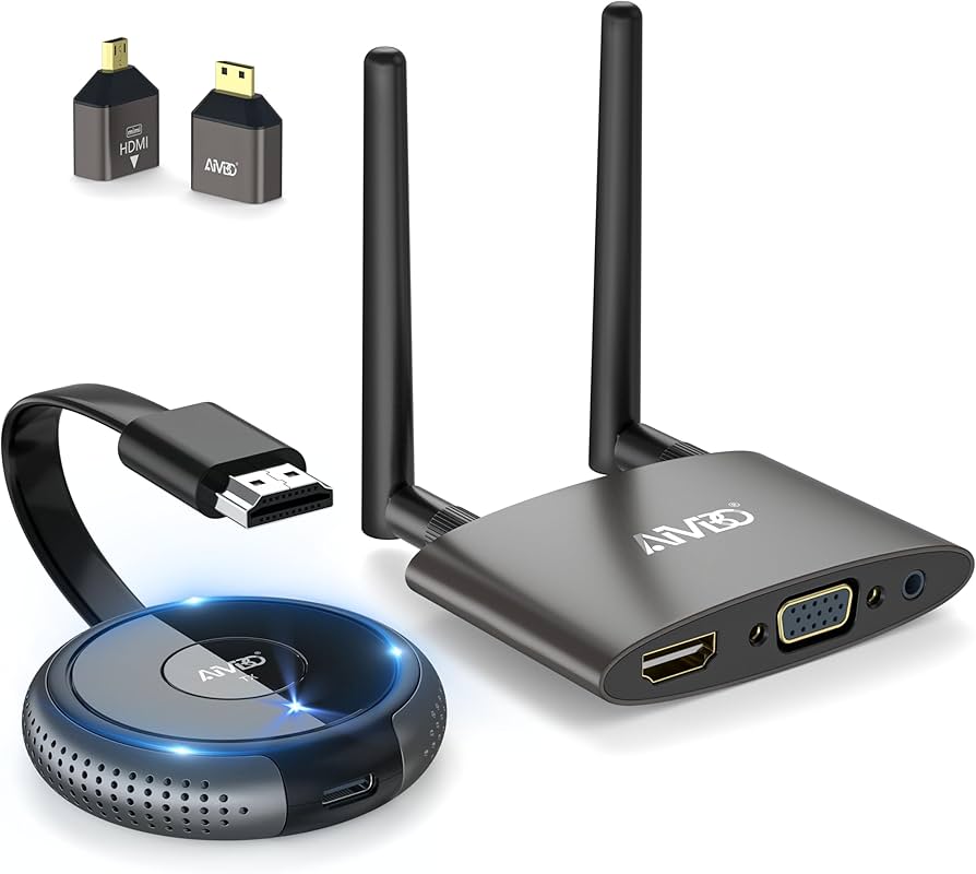 Amazon.co.jp: AIMIBO HDMI ワイヤレス 送受信機 hdmi 無線 HDMI+VGA