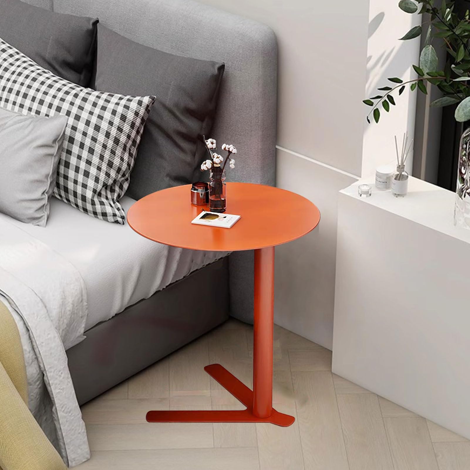 Amazon｜オレンジ色のソファサイドテーブル、ベッドサイドテーブル