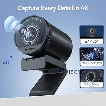 EMEET SmartCam S800-4K Webcam for Streaming, Sony 1/2'' Sensor
