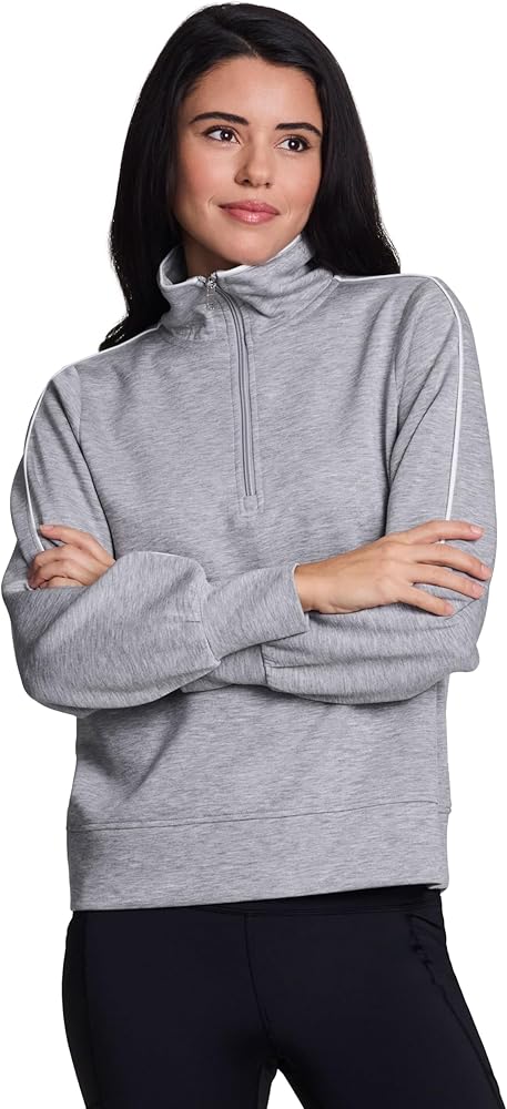 RBX Active Sporty 1/4 Zip Luxe Athleisure Sweatshirt for Women