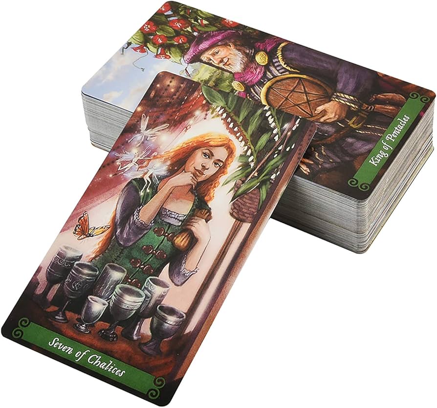 Amazon.co.jp: 78pcs緑の魔女のタロットカードデッキ、魔術の実践と