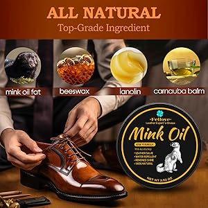 Amazon.com: Feilove 4-in-1 Mink Oil Leather Conditioner and