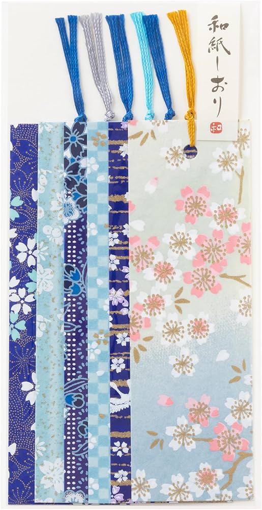 Amazon | 和紙かわ澄 友禅和紙 型染め しおり ブックマーカー 特撰 桜