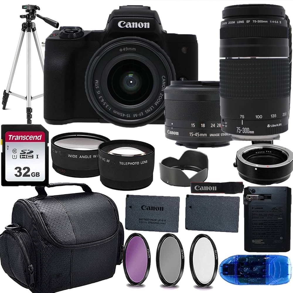 Buy Canon EOS M50 Mark II Mirrorless Digital Camera (Black) & 15