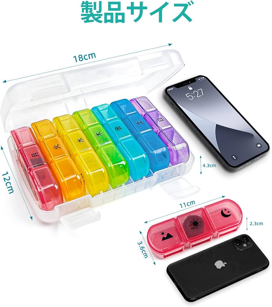 Amazon.co.jp: Fullicon 1週間 1日3回 ピルケース 朝昼晩 薬ケース