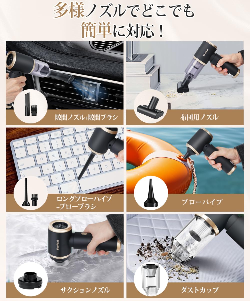 Amazon.co.jp: ハンディクリーナー 多機能【2024新進化 】BeeTool 車用