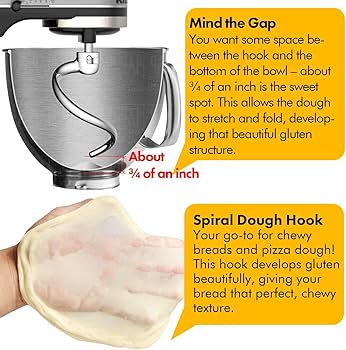 Amazon | KitchenAid 3.5クォート用スパイラル生地フック交換用チルト