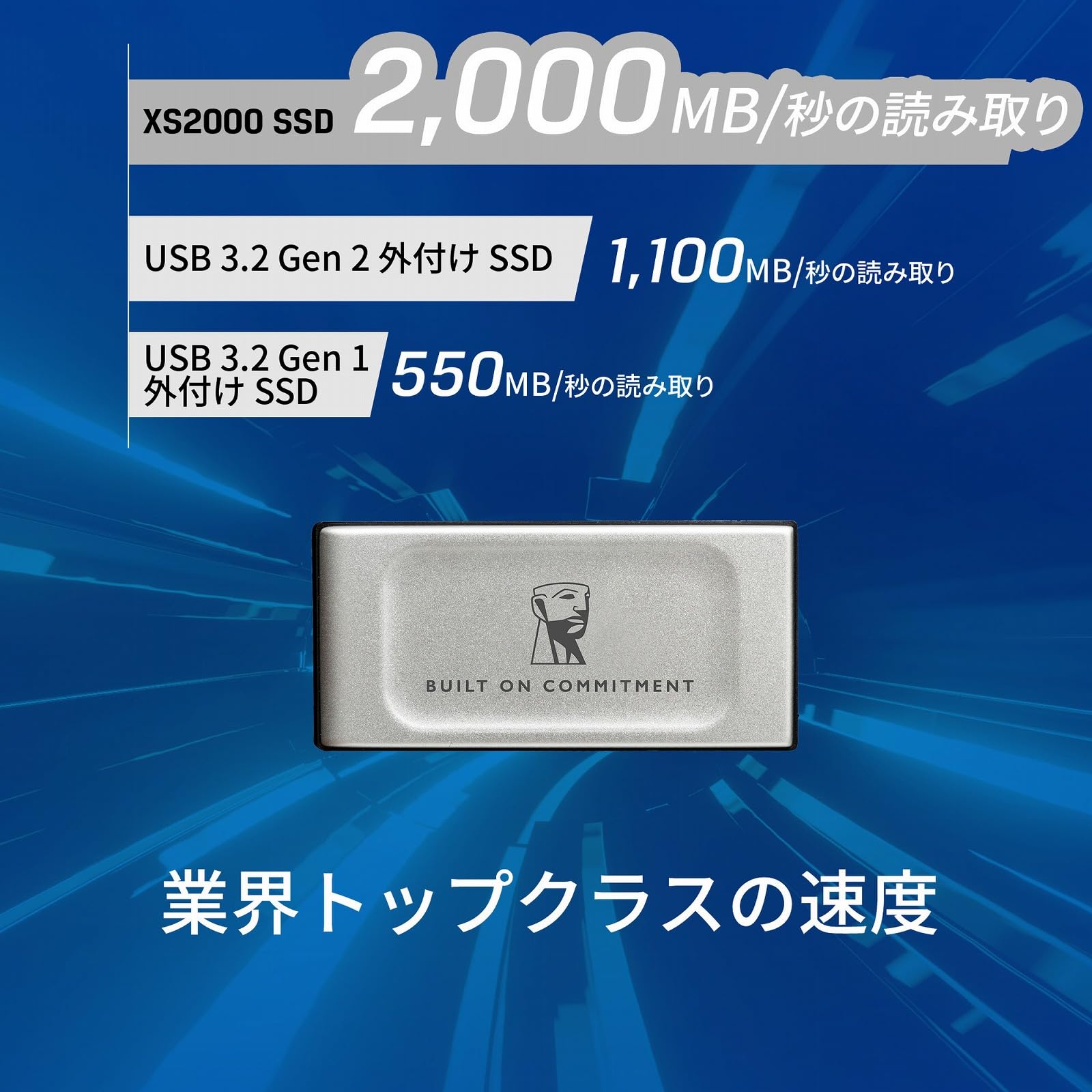 Amazon | Kingston 外付け SSD 2000GB 2TB USB3.2 Gen2x2 読出最大