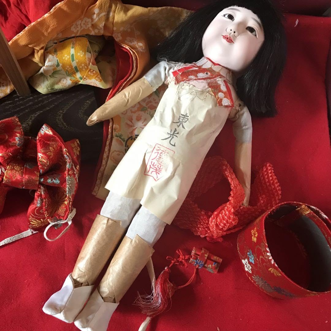 Amazon | 市松人形 東光 10号 人毛 正絹着物 | 市松人形・わらべ人形