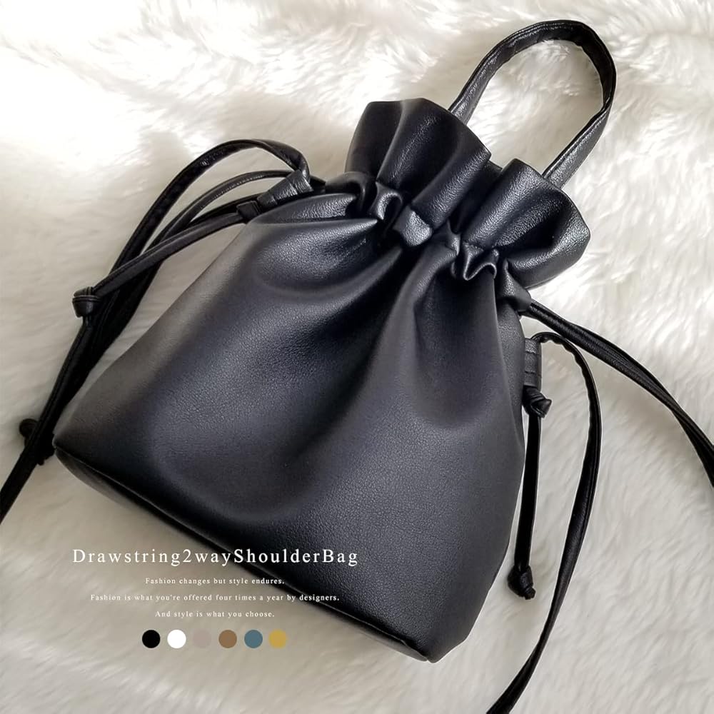 Amazon | [ジゼル] ショルダーバッグ 小さめ 巾着 軽量 斜めがけ 2way