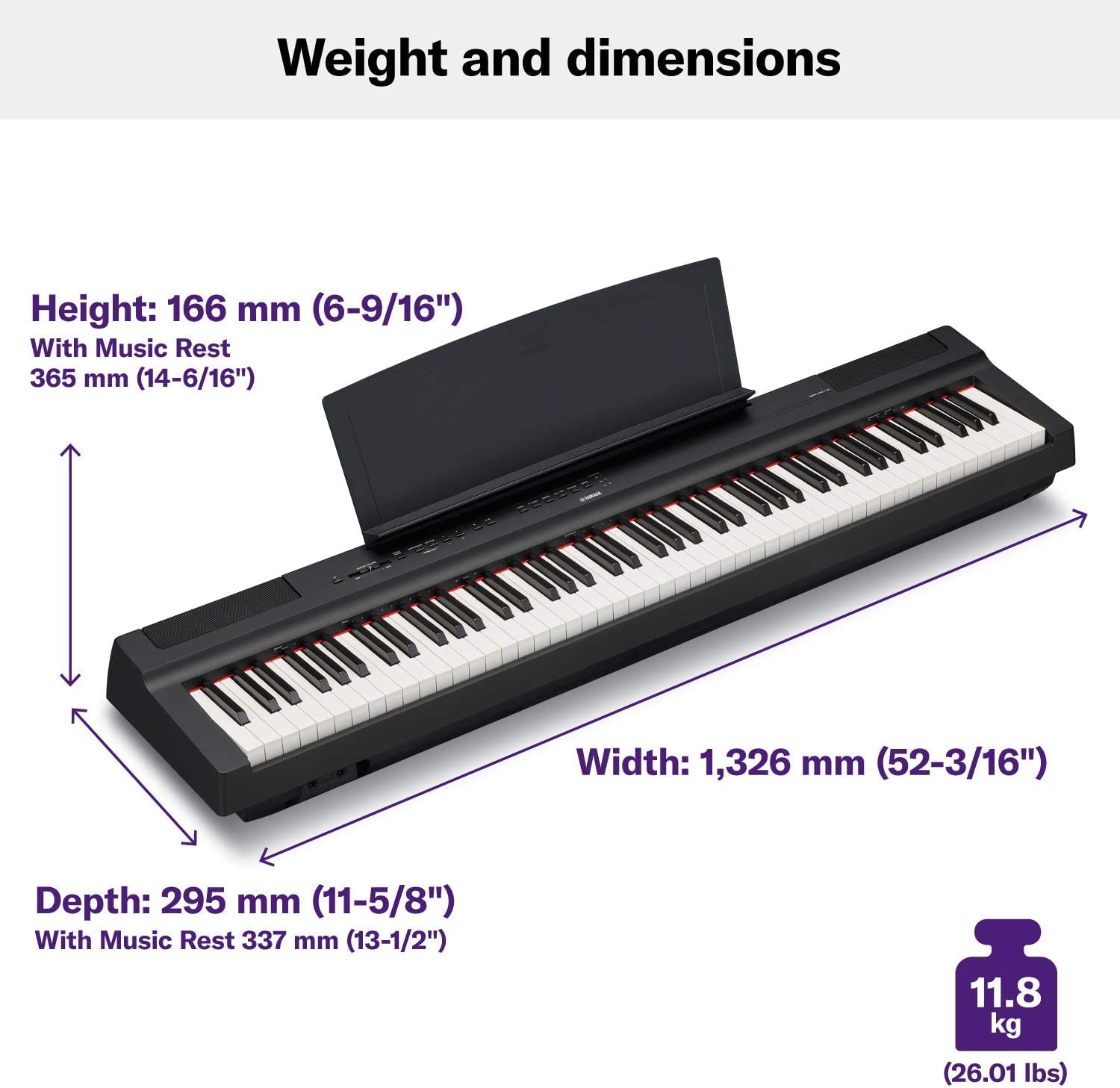 Amazon.com: Yamaha P125A, 88-Key Weighted Action Digital Piano