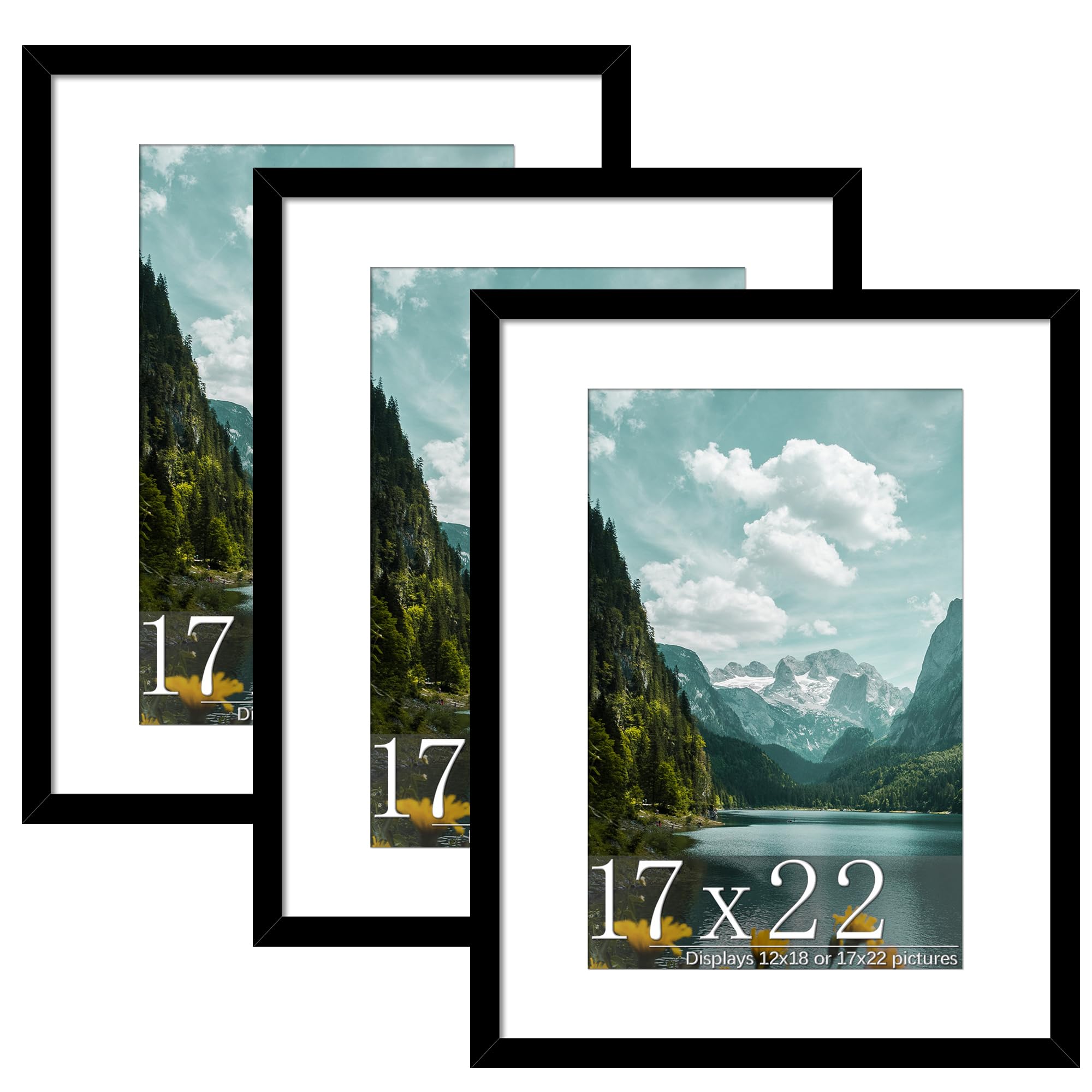 Amazon.co.jp: Picrit 17x22インチ 写真フレーム 3個パック ブラック