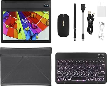 Amazon.co.jp: タブレット PC、学校用キーボード マウス付きオクタ