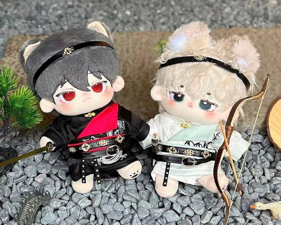 Amazon.co.jp: 即発送 剣2個付 20cm ぬいぐるみ 中華服ペア 着せ替え