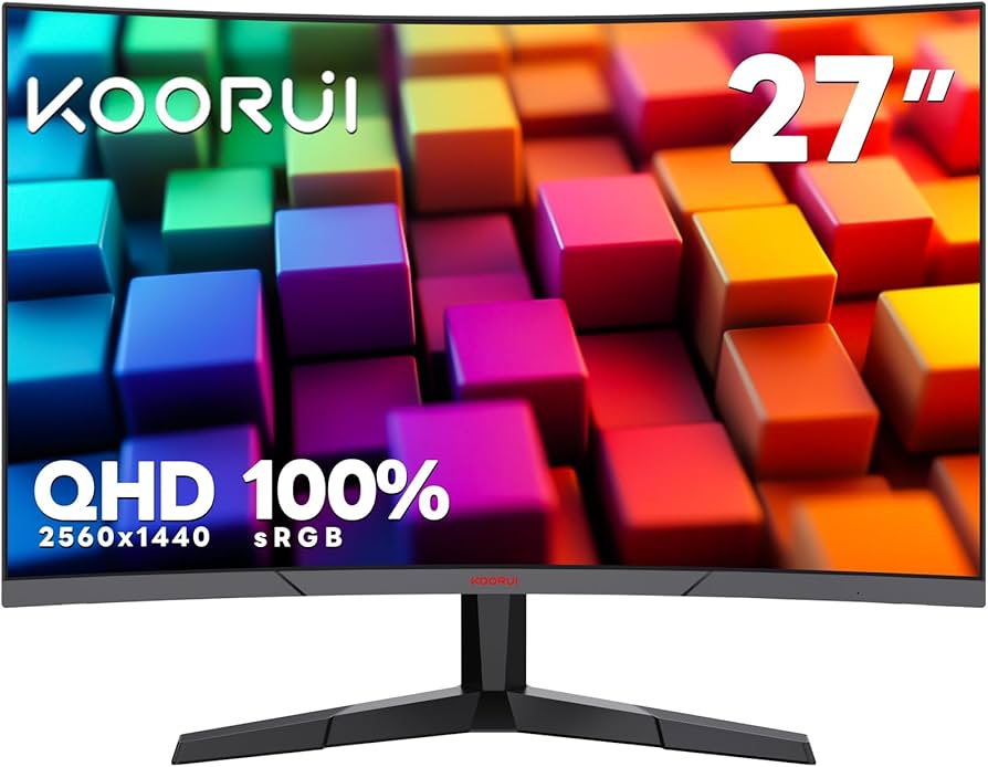 Amazon.com: KOORUI 27 inch Monitor, 2K QHD 1440p Monitor Curved